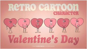 Videohive Retro Cartoon Character - Valentine's Day Elements template preview
