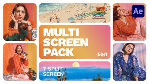 Videohive Multiscreen - 7 Split Screen Video Displays template preview