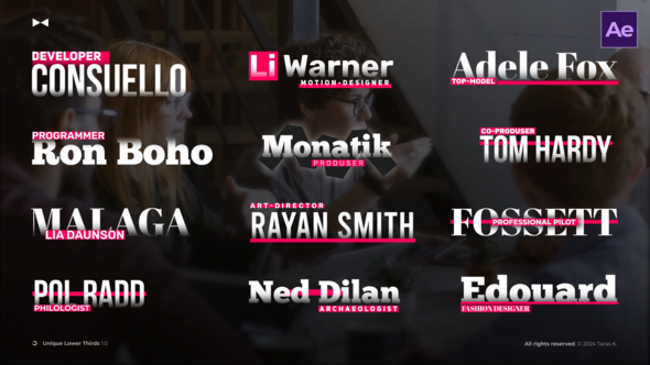 Videohive Unique Lower Thirds 1.0  AE Elements template preview