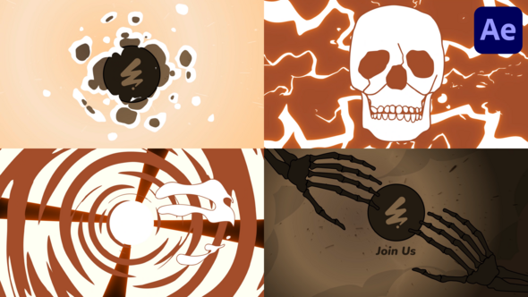 Videohive Scull And Bones Logo for After Effects Logo Stings template preview