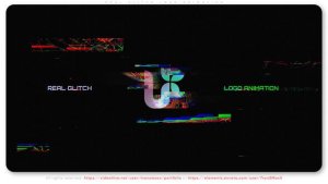 Videohive Real Glitch Logo Animation Logo Stings template preview