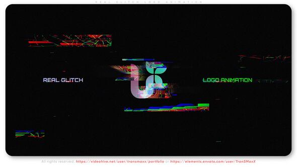 Videohive Real Glitch Logo Animation Logo Stings template preview