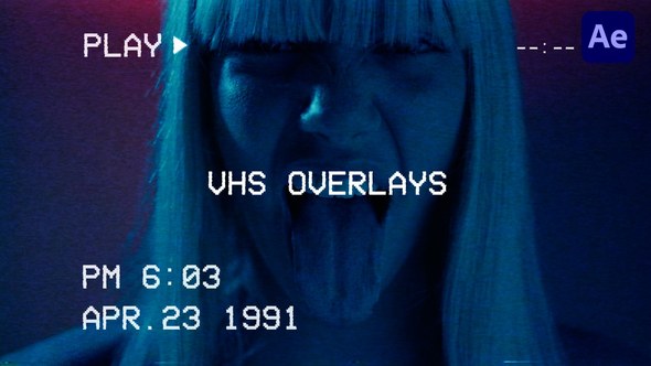Videohive VHS Overlays with Glitch Elements template preview