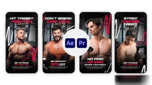 Videohive Fitness Instagram Story Elements template preview