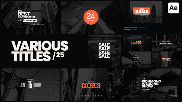 Videohive Various Titles 25 Titles template preview