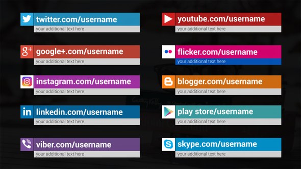 Videohive Clean Minimal Social Media Lower Thirds Elements template preview