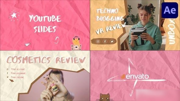 Videohive Hand Made Youtube Endscreens for After Effects Openers template preview