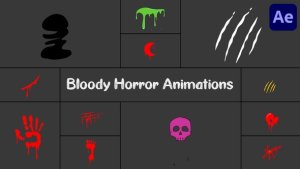 Videohive Bloody Horror Animations Pack for After Effects Elements template preview