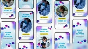 Videohive National Science Day Instagram Story Elements template preview