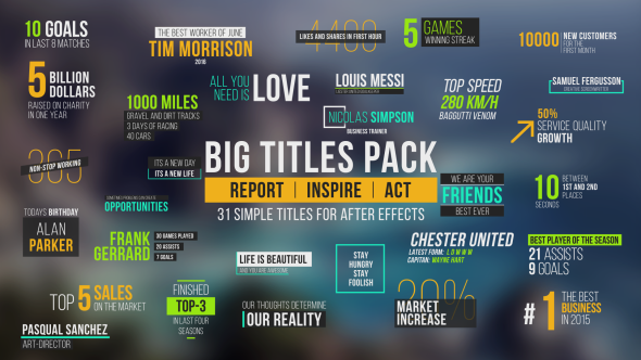 Big Titles Pack Video Displays template preview