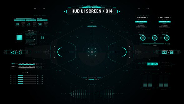 Videohive HUD Screen Interface 4 Elements template preview