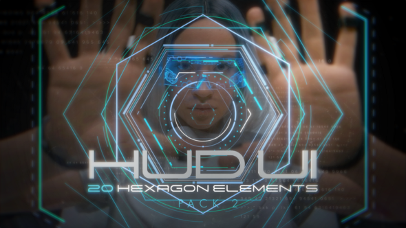Videohive Hud UI Hexagon Elements - Pack 2 Elements template preview