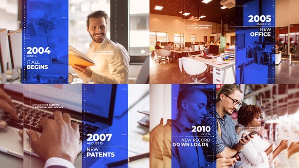Videohive Corporate Timeline Presentation Video Displays template preview