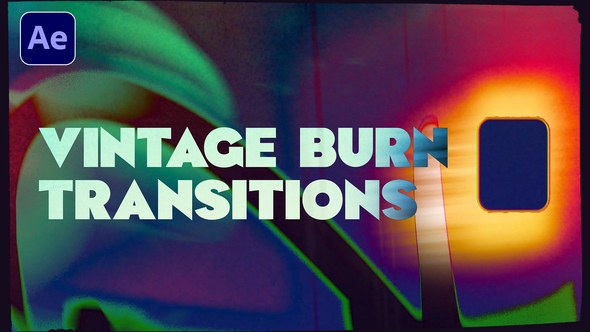Videohive Vintage Burn Transitions Elements template preview
