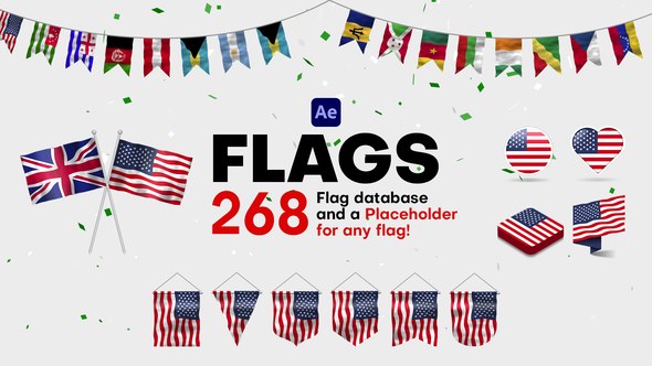 Videohive Flags for After Effects Elements template preview