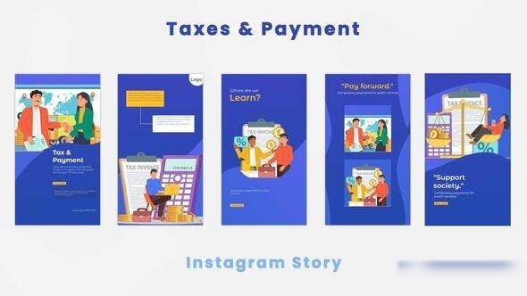 Videohive Taxes and Payment Instagram Story Elements template preview