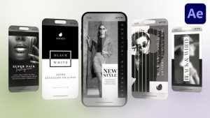 Videohive Instagram - Black & White 02 Video Displays template preview
