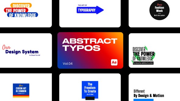Videohive Abstract Typos 04 for After Effects Titles template preview