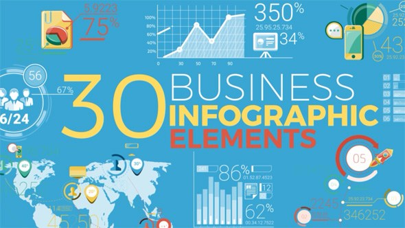 30 Business Infographic Elements Video Displays template preview
