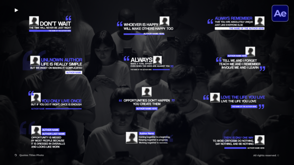 Videohive Quotes Titles Photo  AE Titles template preview