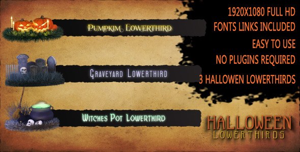 Halloween Lower Thirds Video Displays template preview