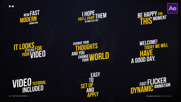 Videohive Fast Text Animation 1.0  AE Titles template preview