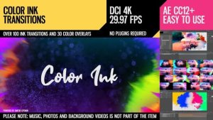 Color Ink Transitions Video Displays template preview