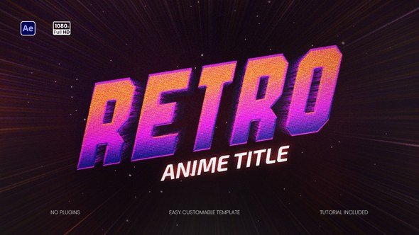 Videohive Retro Anime Titles 58997826 Titles template preview