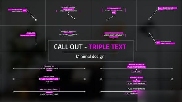 Videohive Triple Text Call - Outs Openers template preview