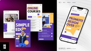 Videohive Online Courses Stories Video Displays template preview