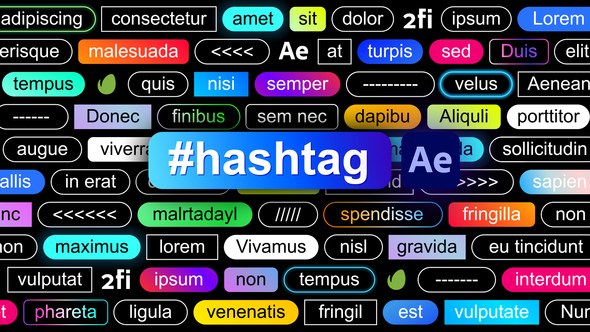 Videohive Hashtag Titles template preview