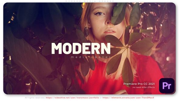 Modern Media Opener Premiere Pro template preview