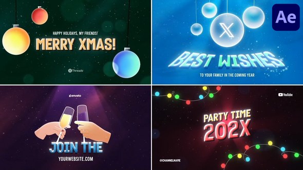 Videohive Xmas Posters Typography | After Effects Titles template preview