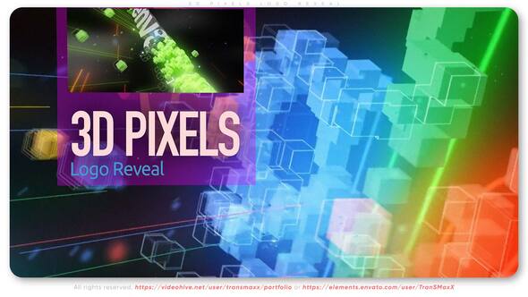 Videohive 3D Pixels Logo Reveal Logo Stings template preview