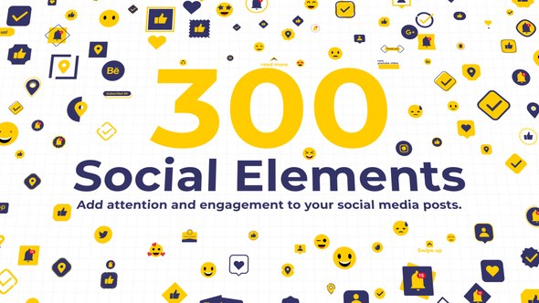 Videohive 300 Social Elements | After Effects Elements template preview