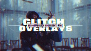 Glitch Hologram Video Effect Overlays | MOGRT Premiere Pro template preview