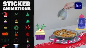 Cartoon Christmas Icons for After Effects Video Displays template preview