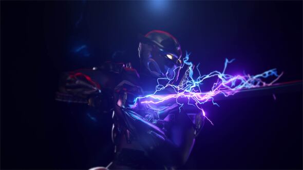 Videohive Lightning Sword Logo Reveal Logo Stings template preview