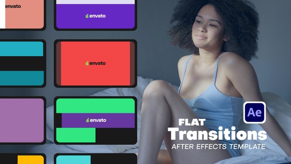Videohive Flat Transitions 56402220 Elements template preview