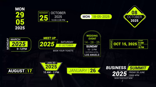 Videohive Clean Time & Date Titles Titles template preview