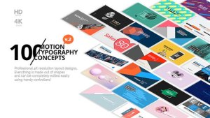 100 Motion Typography Concepts v2 Video Displays template preview