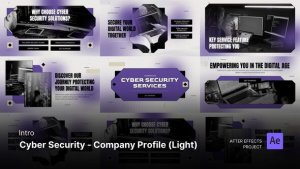 Videohive Intro/Opening - Cyber Security Company Profile Light Ver. After Effects Project Files Openers template preview
