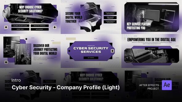 Videohive Intro/Opening - Cyber Security Company Profile Light Ver. After Effects Project Files Openers template preview