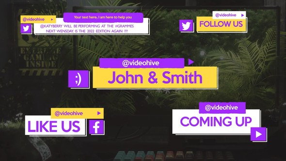 Videohive Glitch Lower Thirds Set Broadcast-packages template preview