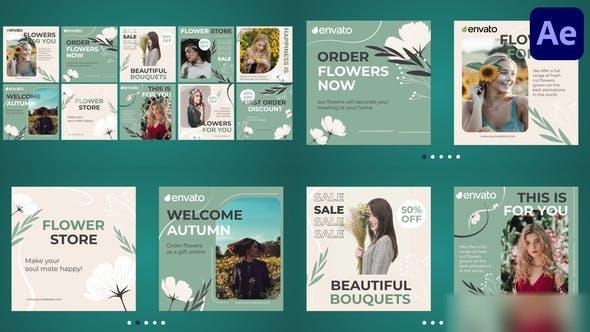 Videohive Flower Store Posts for After Effects Openers template preview