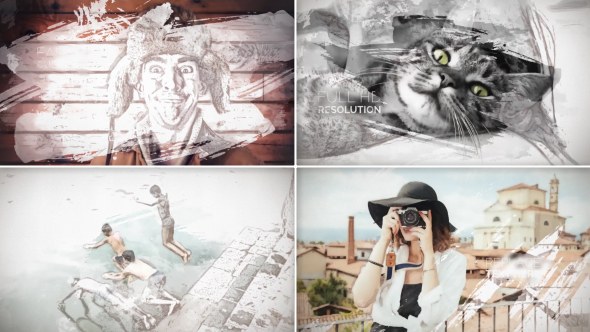 Videohive Painted Slideshow Video Displays template preview