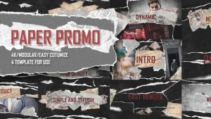 Paper Promo/ Stomp Typography/ Torn Newspaper Promotion/ Social Presentation Intro/ Drum Beat Rhythm Video Displays template preview