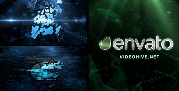 Videohive Plexus Impact and Glitches Logo Stings template preview