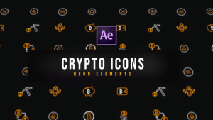 Videohive Crypto Neon Icons | Resizable Elements template preview