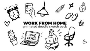Videohive Work From Home - Animated Doodle Sketch Pack Elements template preview